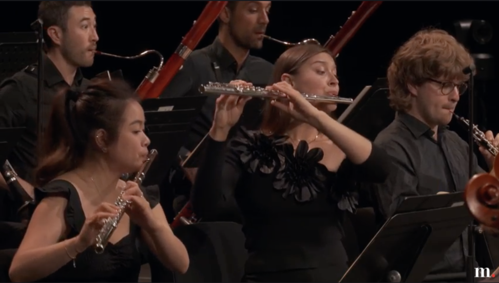 Zofia Neugebauer, polish flutist, at Verbier with the Verbier Festival Chamber Orchestra under the Baton of Sir Antonio Pappano